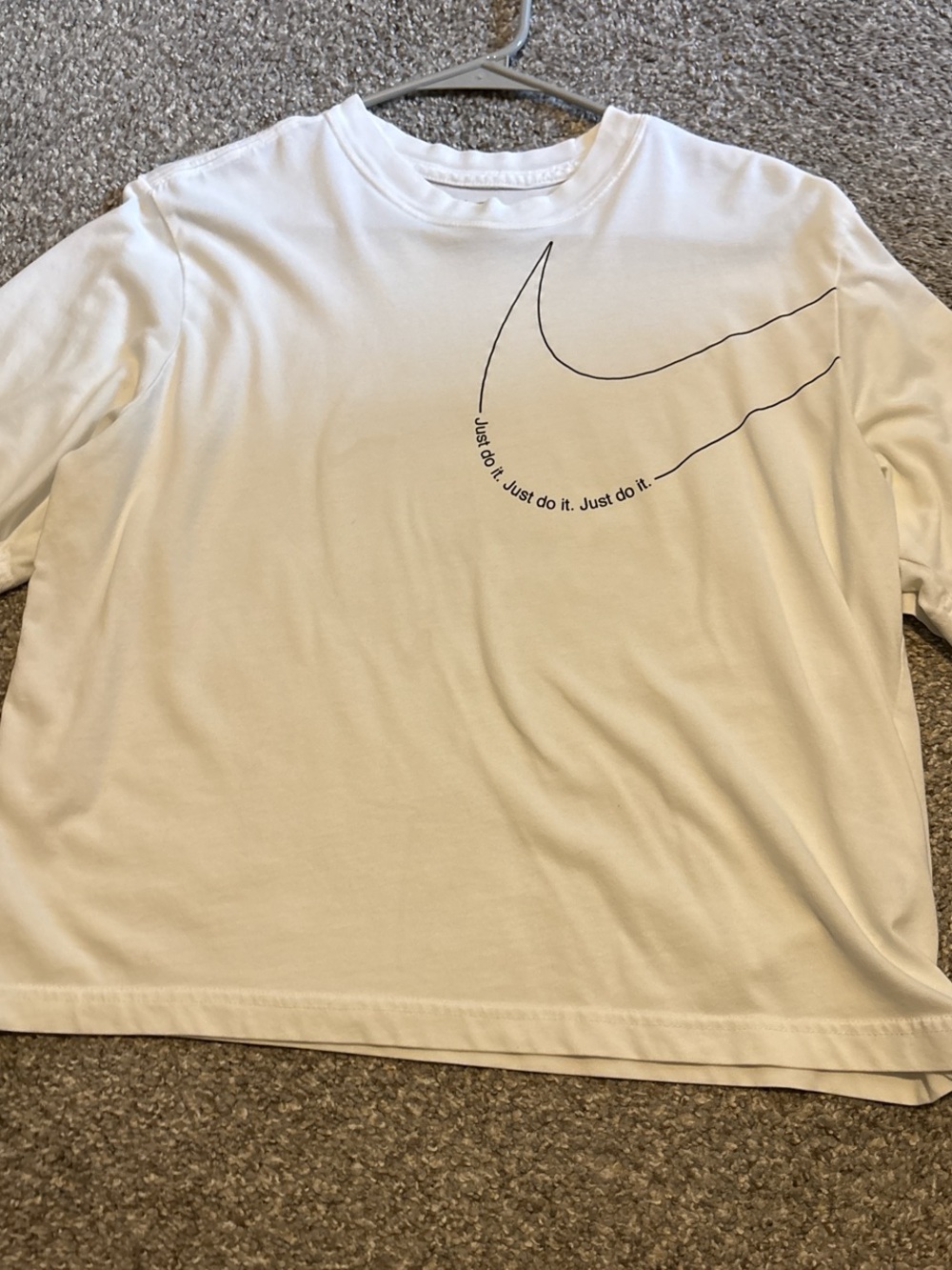 Nike White Dri-FIT Short Sleeve Tee with Small Black Swoosh
